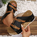 Exportplus sizethick sole wedge heel one-piece sandals  summernew arrival buckle strap light foam bottom beach open toe women's shoes