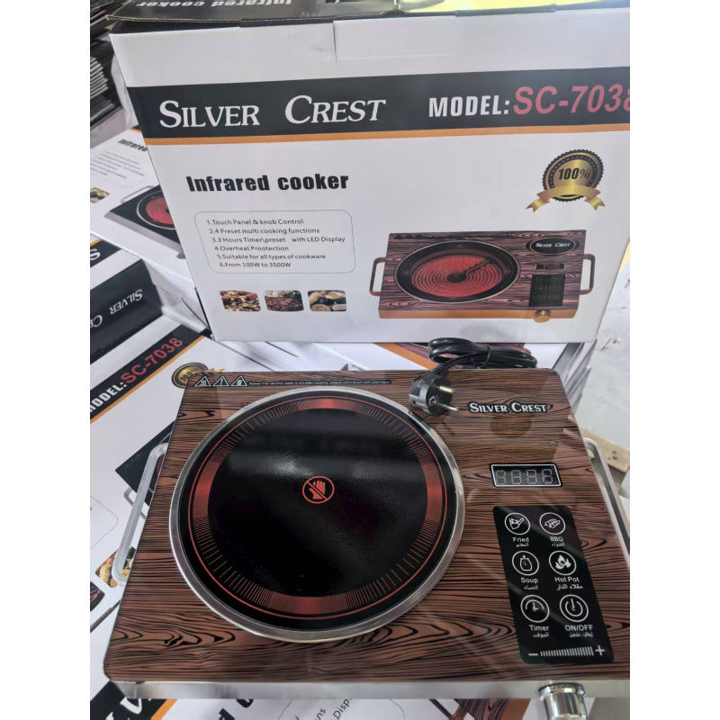 export of household multi-functional microcrystalline glass electric ceramic stove, high-power infrared induction cooker, stir-fry kitchen use