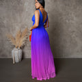 D403   cross-border summer sling backless sexy strap gradient color long skirt dress foreign trade dress