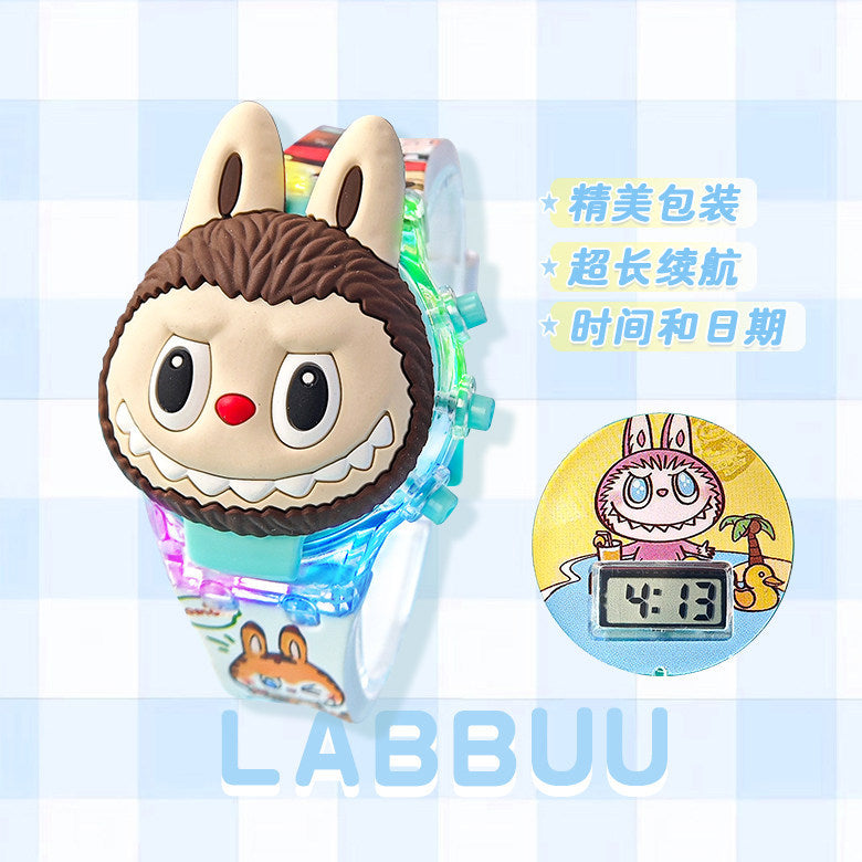 Cartoon electronic watch for girls, cute luminous cinnamoroll kids' toy gift, exquisite present with music and lights