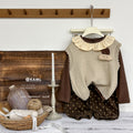 Girls' outfit:  autumn new arrival - stylish and chic doll collar long-sleeve knitted sweater vest with versatile polka dot pants