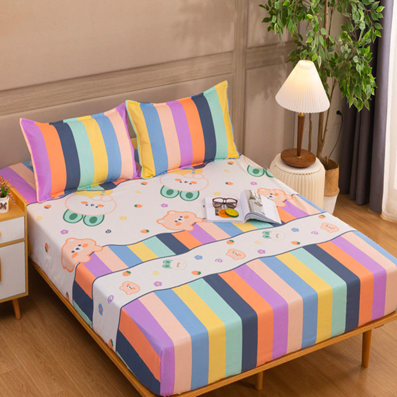 Printing fitted sheet bed cover simmons protective dust cover all-inclusive elastic bed cover that won't pill or shrink
