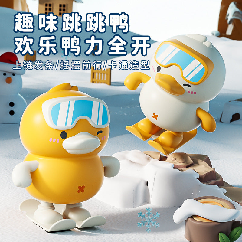 New educational clockwork jumping duck winding little yellow duck cartoon animal cute educational toy kids toy gift