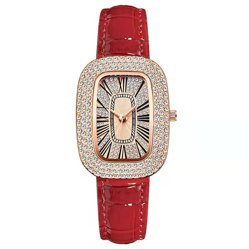 Small green watch women's watch niche pigeon egg popular douyin kuaishou live broadcast wholesale rhinestone starry sky women's watch