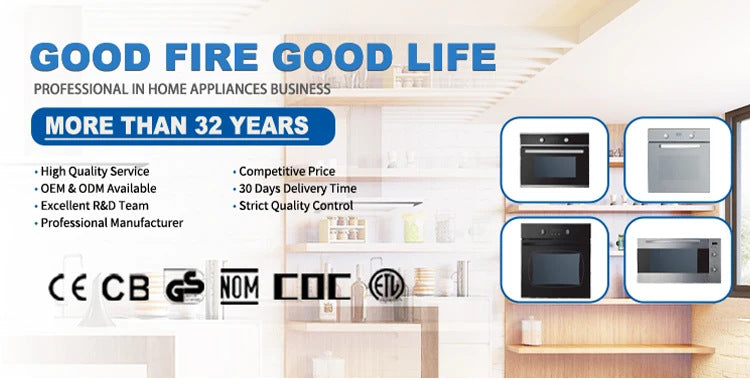 60l/80l built-in multifunctional electric oven, class a standard built-in hot air oven