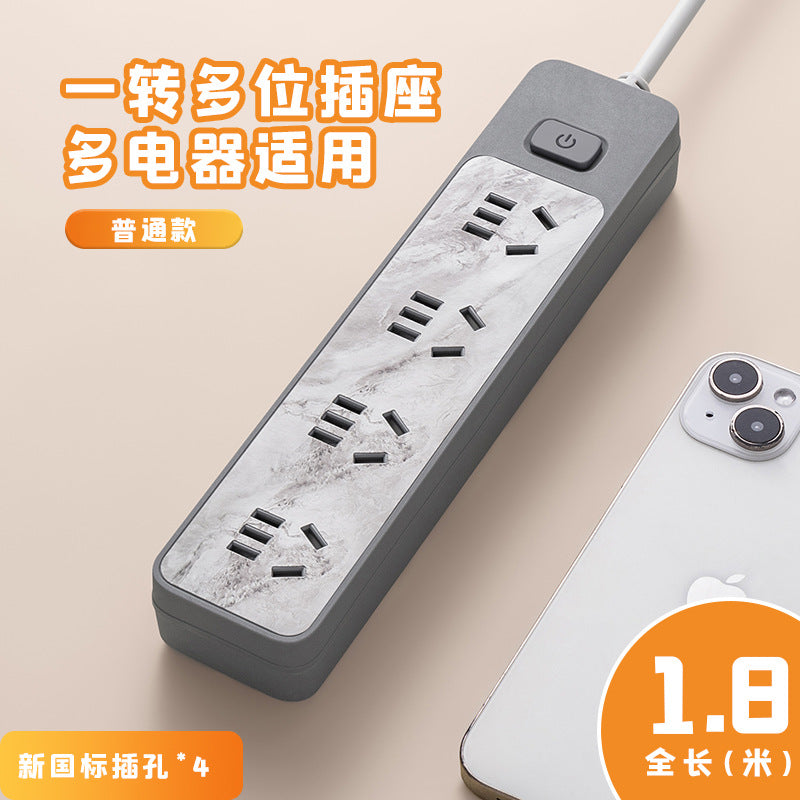 Custom pattern marble socket panel multi-outlet power strip with usb charging, 10a, corded, multiple outlets