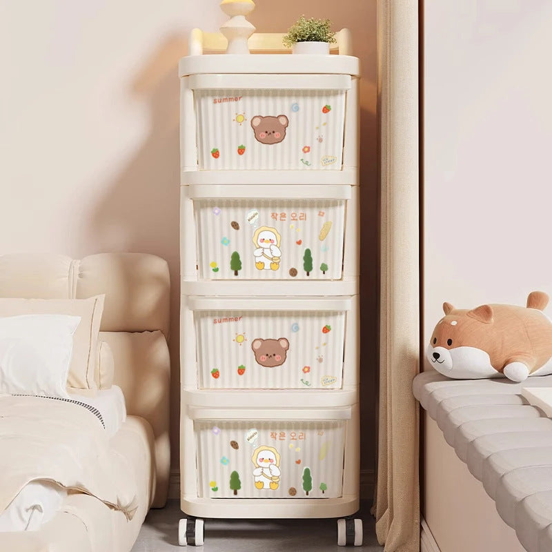 New shelf trolley household snack storage cabinet multi-layer drawer with wheels removable storage rack locker