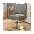 Dark gray leather stainless steel gold square plate