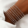 hot-selling retro cross cold style bracelet suitstylishcasualcut out multi-layered stacked jewelry accessories