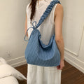 2026new arrivaltrendy denim stripes shoulder bag underarm bag large capacity fashionsatchel bag tote bag women's bag