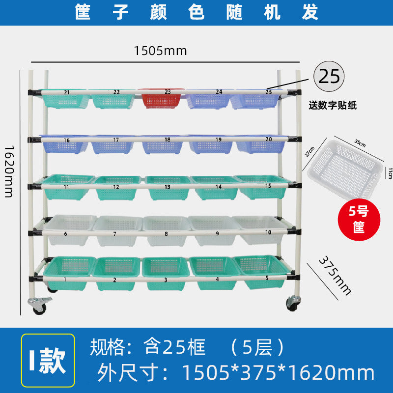 Mobile Shelf Wholesale Warehouse E-commerce Sorting Truck Wire Bar Picker Truck Silent Wheel Plastic Basket Wire Bar Truck Trolley