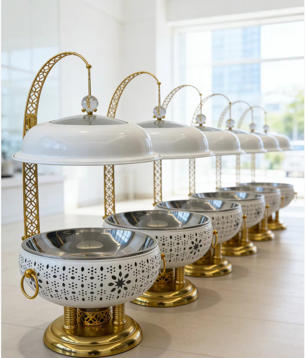 Golden stainless steel buffet warmer - 8l hotel wedding alcohol-fired buffet stove - in stock