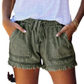 Amazon summer new arrivals  european and american foreign trade elastic waist drawstring casual high-waisted slimming denim shorts women's hot pants