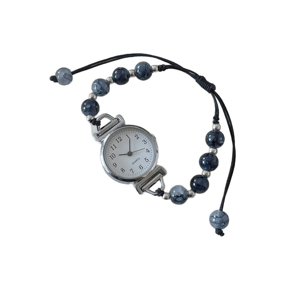 Xiaoxiangfeng braided watch girls bracelet watch nicheaccessible luxuryinschiceasiest for matchcamellia beaded watch