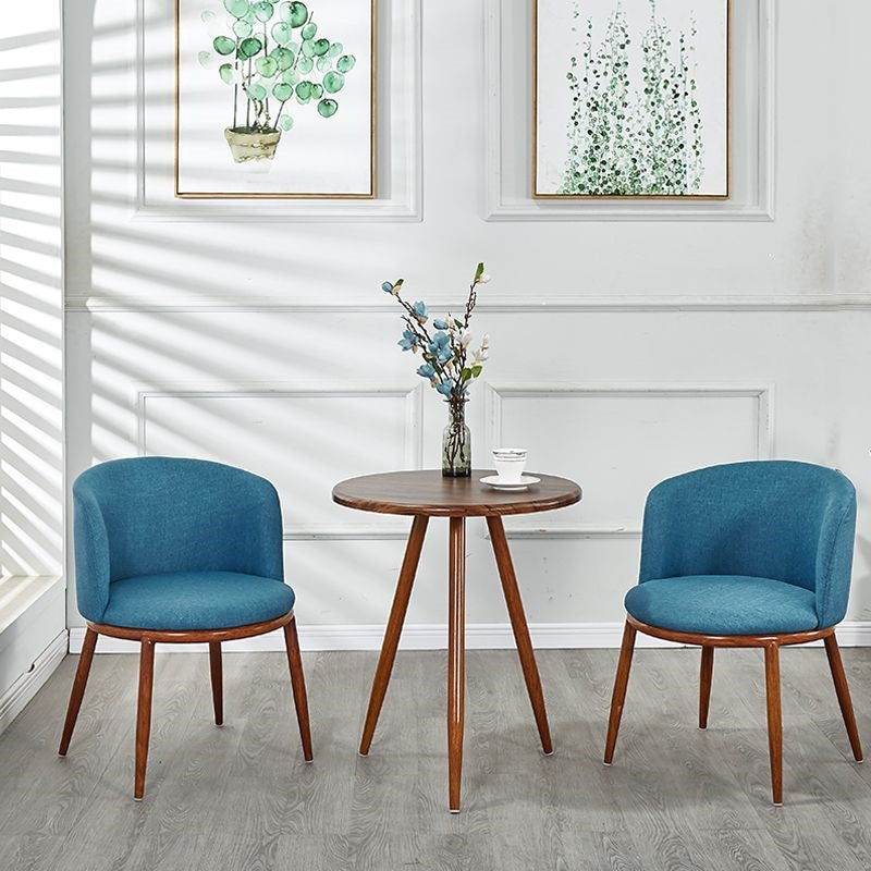 Nordic faux solid wood dining table and chair set - modern minimalist, small apartment friendly, creative casual round table with milk tea shop chairs
