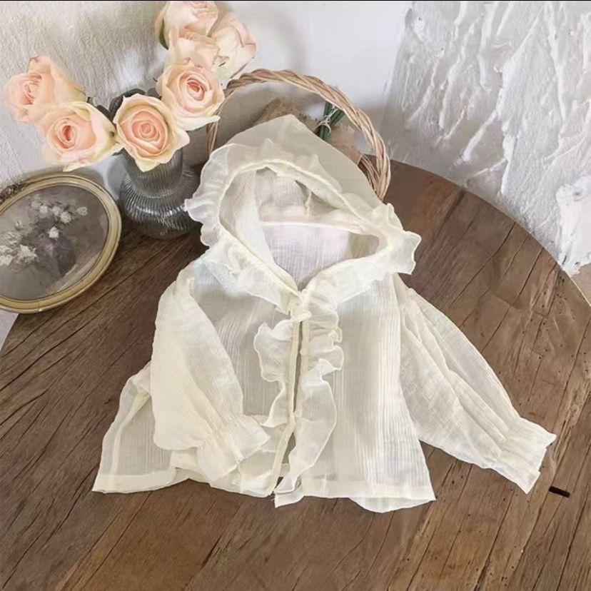Baby girl summer clothes: ultra-thin, breathable skin shirt - perfect for infants and toddlers, ideal for home, outings, and air-conditioned environments. loose-fitting, stylish tops for little ones