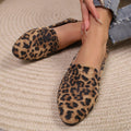export plus size leopard print flat shoes women's spring autumn new casual soft sole low-cut round toe flats wholesale