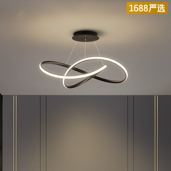 [Strict selection] Modern simple dining room chandelier, creative living room study bar decorative light geometric bedroom LED light