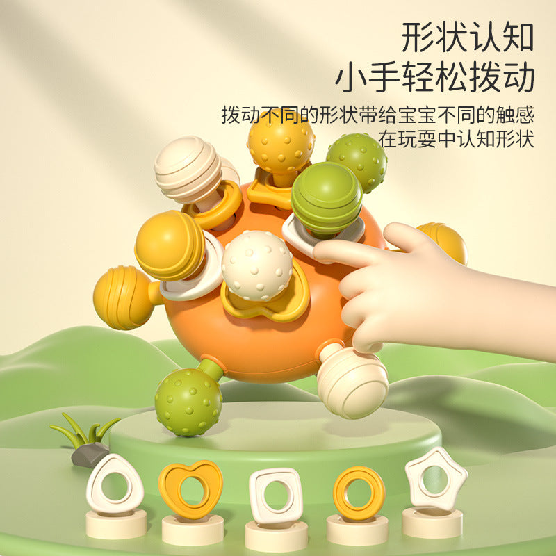 Baby Manhattan ball 0-1 year old baby educational atomic ball grinding teeth soft glue hand grab rattle ball soothing toy