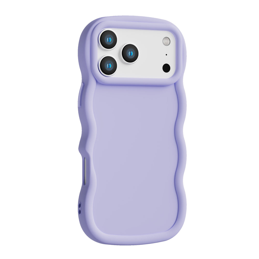 Cartoon iphone 17 case with wavy edge sticker design - cross-border compatible apple 17 macaron phone case