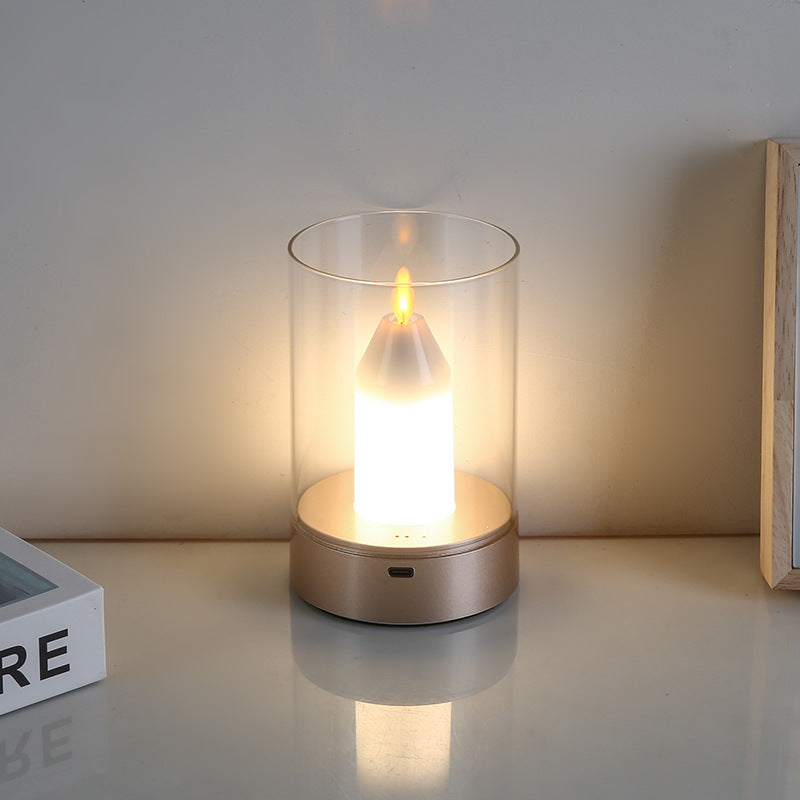 Candle-style premium rechargeable night light - creative motion sensor monike aluminum adjustable light portable ambient lamp