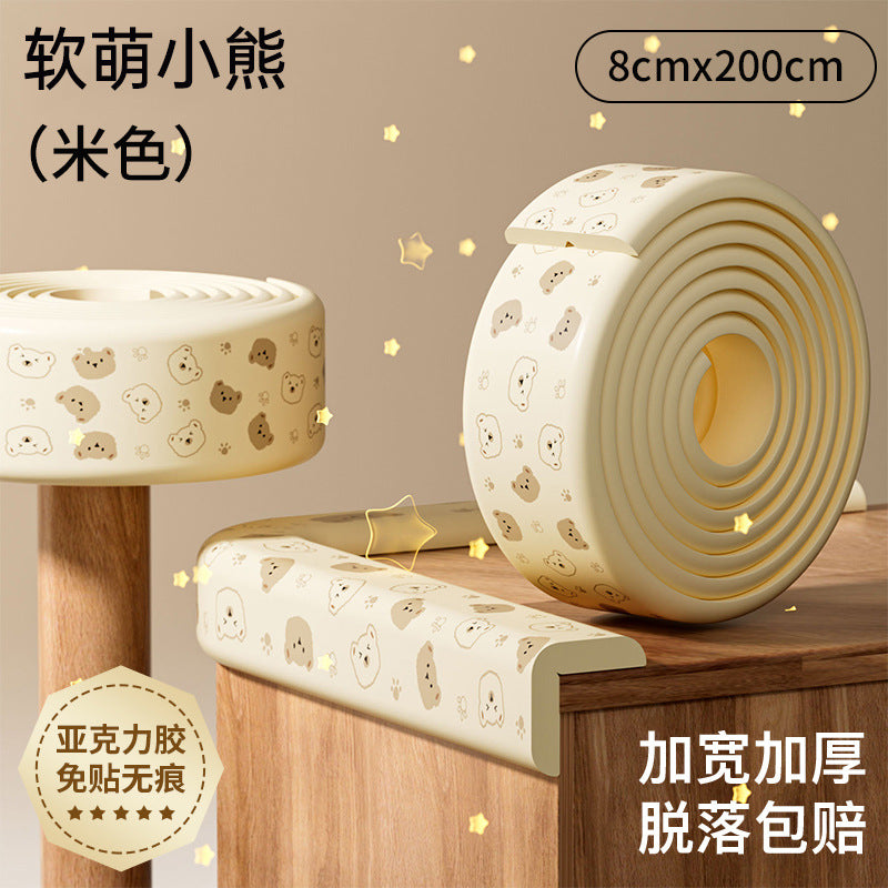 Cartoon print anti-collision strips, thickened baby safety corner protectors, damage-free anti-collision strips for kids