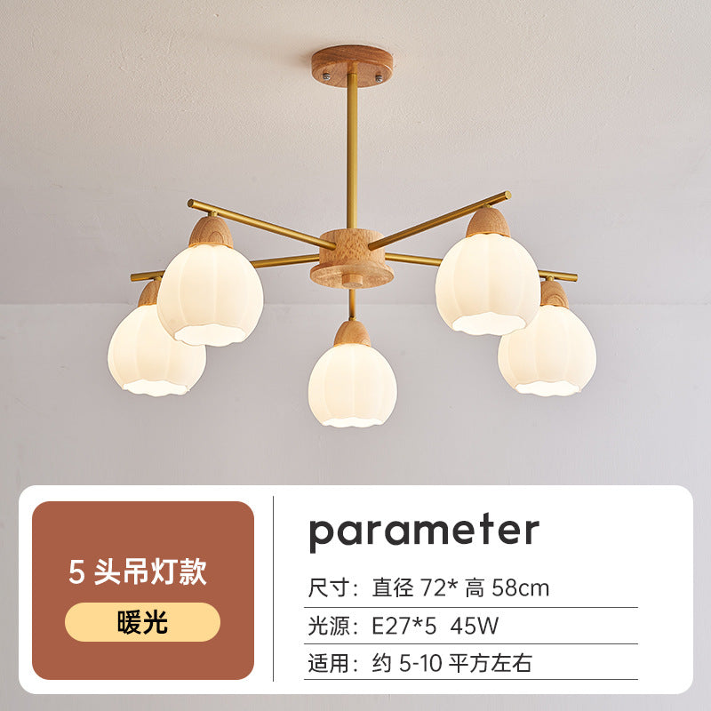 Log living room chandelier dining room light Japanese-style wabi-sabi wind homestay lighting retro wind hotel shop light bedroom lighting