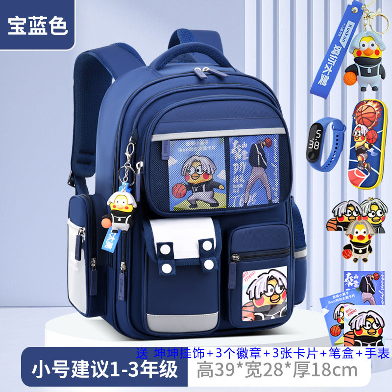 2026 new children's backpack for boys, elementary school grades 1-6, boys' and girls' spine-protecting, weight-reducing double shoulder bag