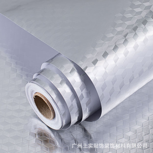 Wallpepers household kitchen oil-proof sticker high temperature resistant aluminum foil sticker oil-absorbing paper pvc wallpaper self-adhesive