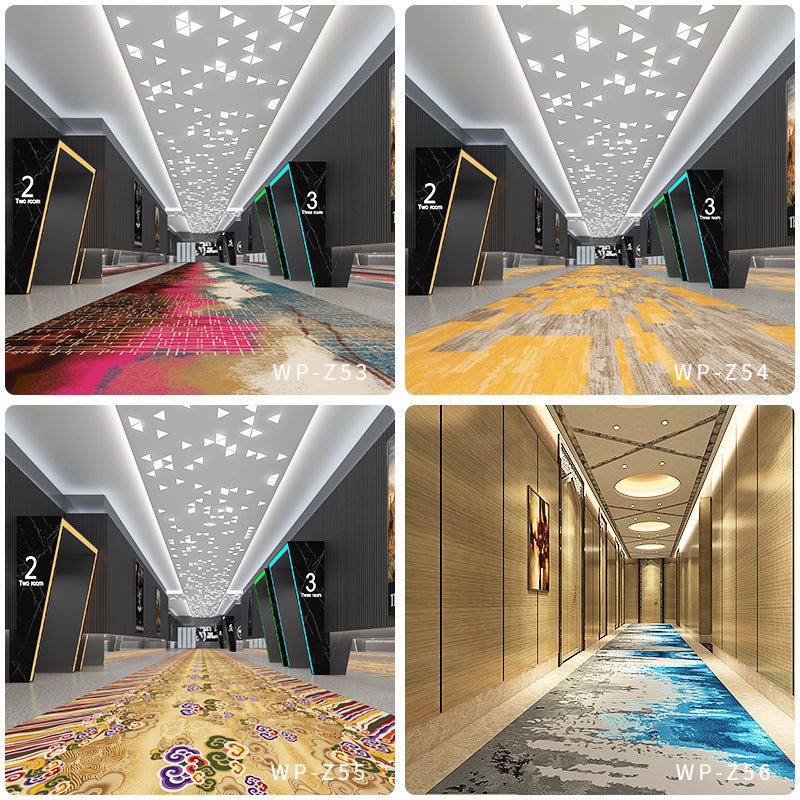 Custom carpets for chain hotels & guesthouses: minimalist, light luxury style, corridor & aisle fire-rated b1, banquet-grade, stain-resistant, full-spread carpeting