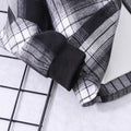 exclusive hot-selling children's autumn and winter new long-sleeved plaid color-block hooded two-piece set (top + pants)