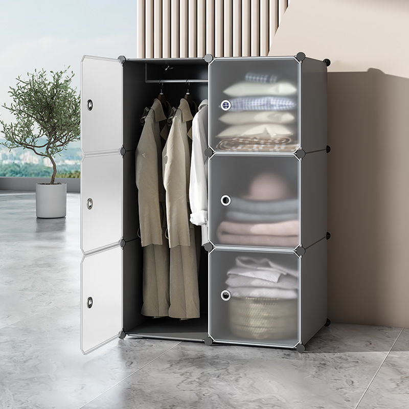 Simple wardrobe storage cabinet assembly - bedroom, rental, dormitory use - small storage cabinet