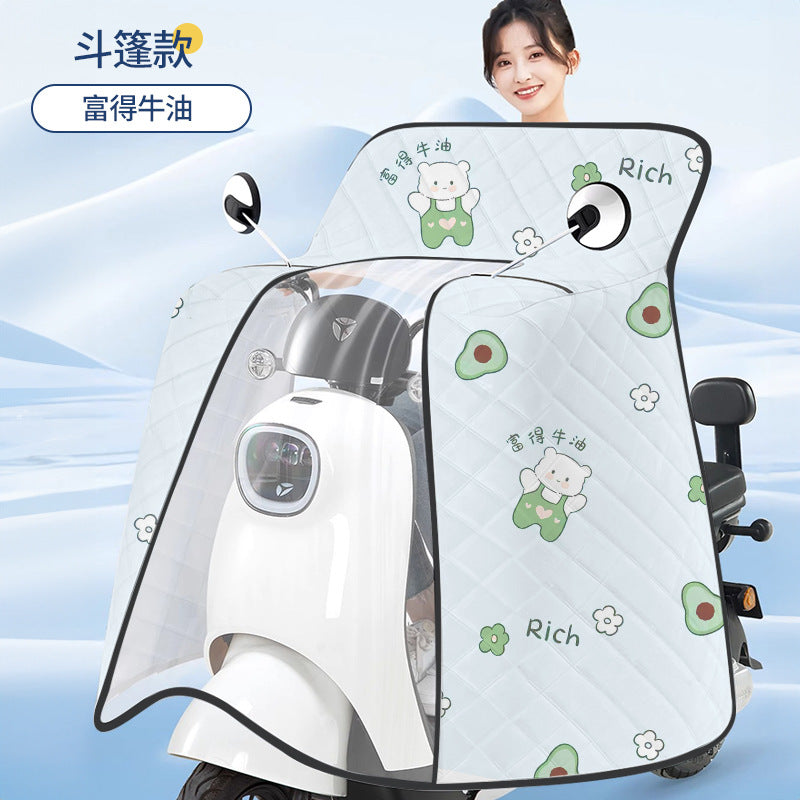 Motorcycle & electric scooter summer windshield cover - rainproof, sun protection, windproof, waterproof, motorcycle & electric scooter hood style