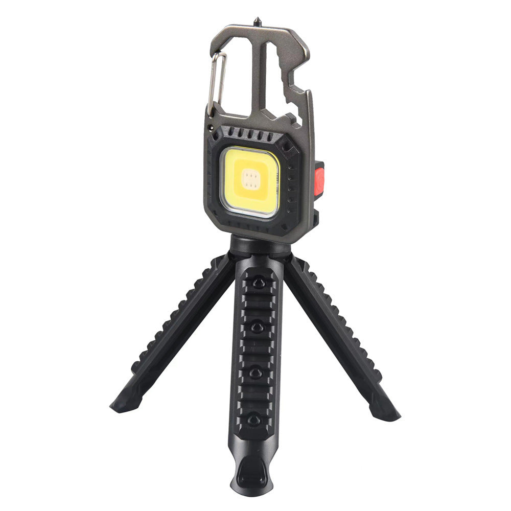 Cross-border multifunctional mini keychain light Portable strong light and strong magnetic outdoor keychain work light Rechargeable flashlight