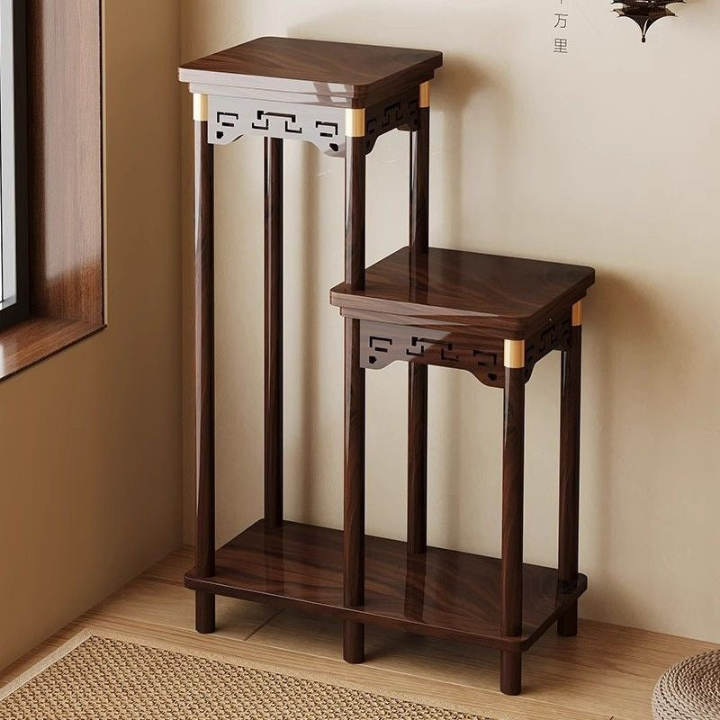 Chinoiserie flower shelf living room floor-standing storage rack balcony flower stand novel stone rack indoor multi-layer flower pot rack vertical