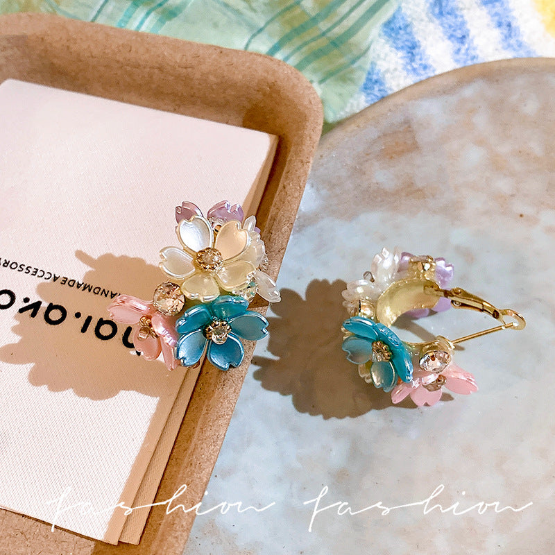 French chic floral earrings - dopamine dressing, luxury & high-end, vacation vibes, statement earrings