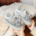 Dopamine hot-selling sneakers women's 2026new arrivalbowsthick solewhite shoeseasiest for matchniche style shoes bread shoes