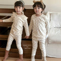 Korean style baby pajama set - spring/autumn cotton underwear set for kids - all-cotton long johns for boys and girls - autumn/winter base layer