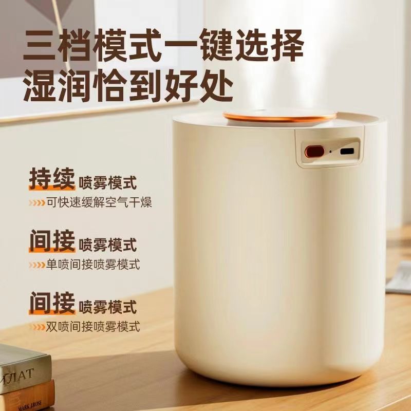 Small humidifier for home bedroom, high mist output, rechargeable dual-spray humidifier, office hydration, aromatherapy compatible
