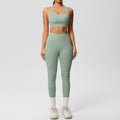 Cloud-feel brushed nylon quick-dry compression yoga set - high-intensity workout, outdoor running, training, and fitness apparel