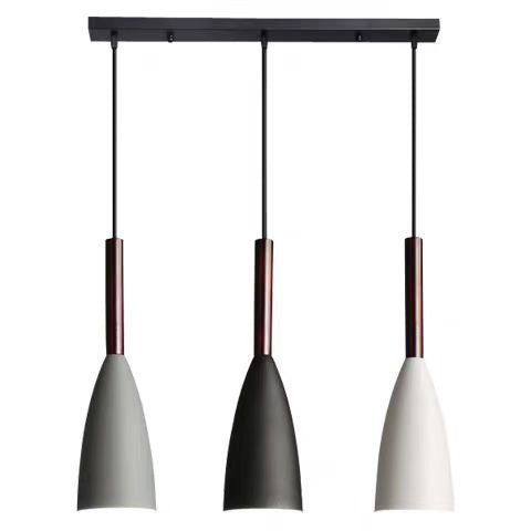 Nordic restaurant chandelier three-head four-head modern casual dining room bar creative tea room long plate round plate iron chandelier