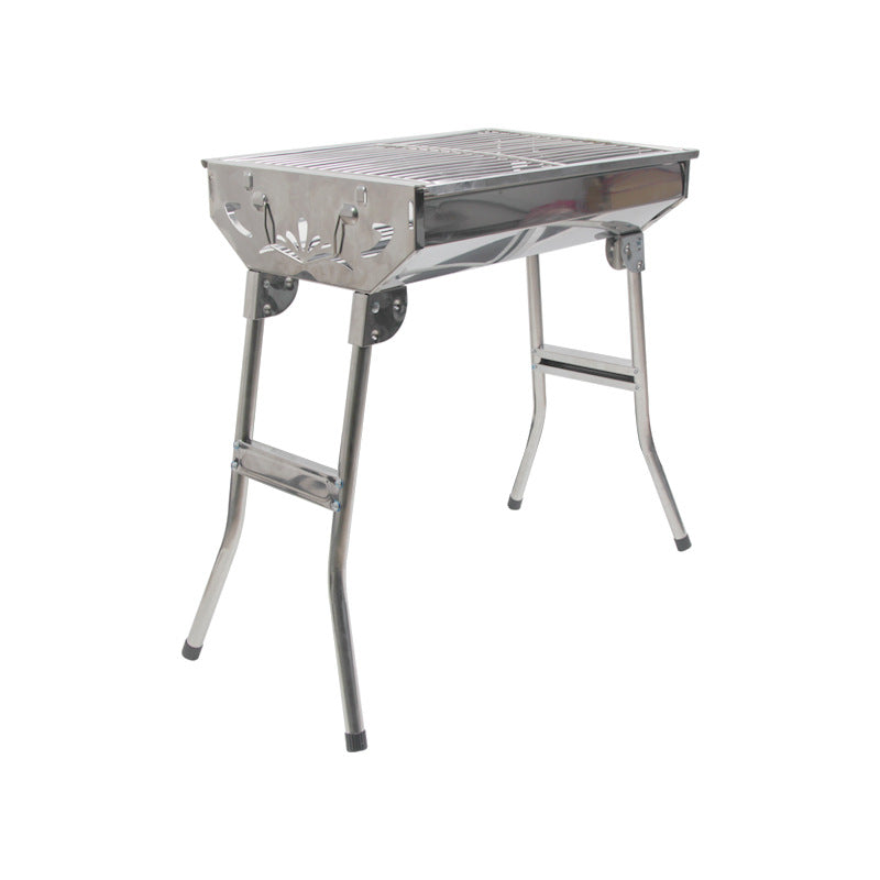 Portable bbq grill iron mesh stainless steel mesh bbq rack outdoor camping home charcoal grill folding stove