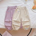 Kidsautumnew arrival cotton sweatpants girl boys casual pants outwearfashionpopular mid-waist hemming trendy