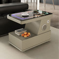 Italian normcore smart movable coffee table sofa side table small apartment living room side cabinet wireless charging corner table small trolley