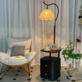 Bedroom bedside table with integrated floor lamp french medieval style practical storage rack living room sofa side coffee table