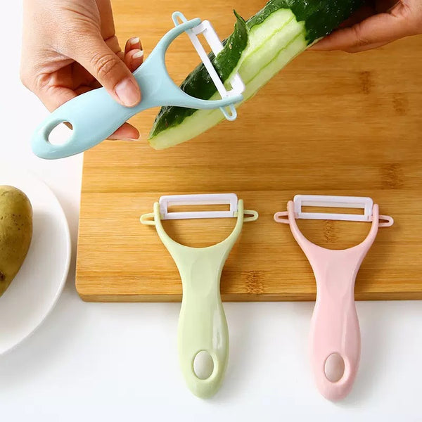 Nordic color ceramic peeler, kitchen gadget peeler, multifunctional household peeler and shredder three-in-one