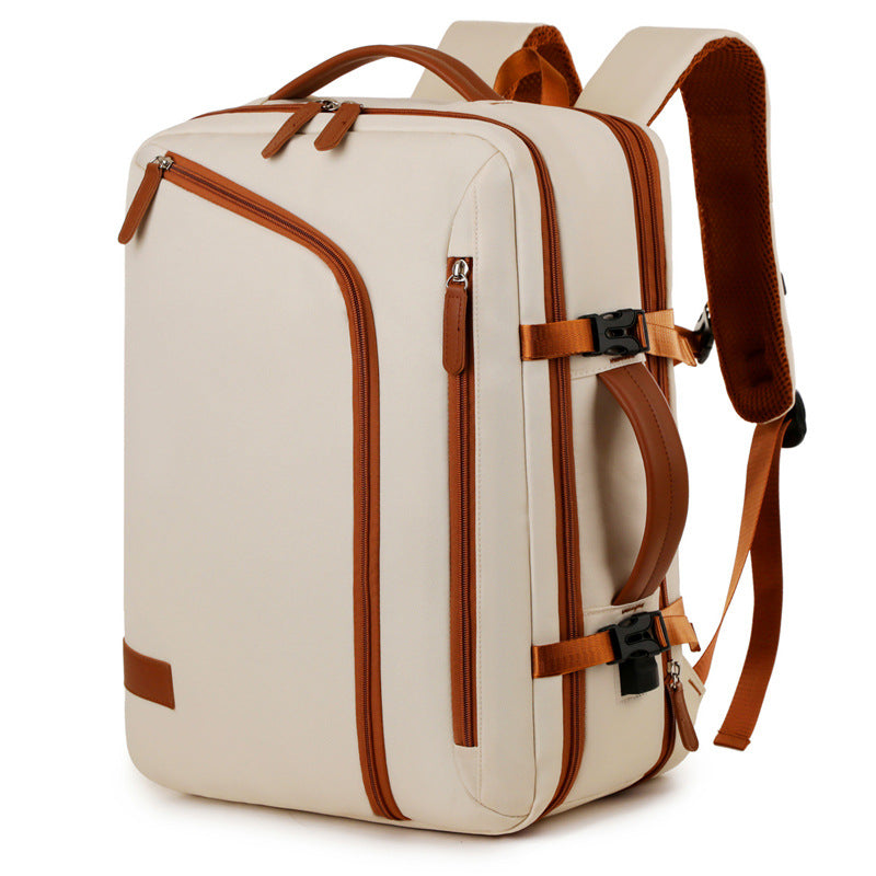 Cross-border large-capacity expandable backpack, simple and fashionable versatile travel backpack, business trip multi-layer laptop bag