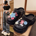 2024 new arrival croc shoes summer women's outwear thick solecute non-slip fashionpopular breathable toe slippers