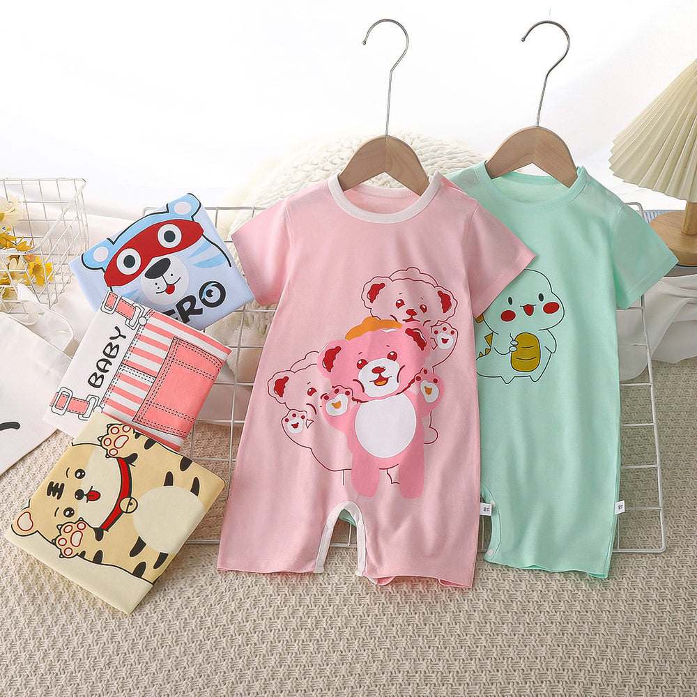 Kids' summer short-sleeve romper, newborn bodysuit, infant cotton onesie, baby boy and girl playsuit