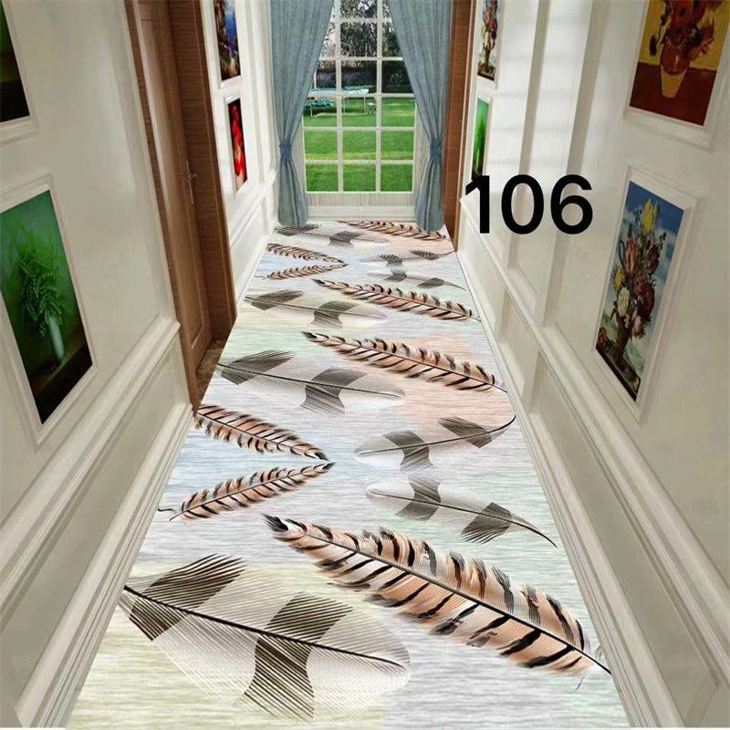 Minimalist modern 3d printed non-slip hallway carpet, hotel, mall, lobby, aisle floor mat roll, home use